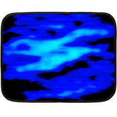 Blue Waves Abstract Series No13 Double Sided Fleece Blanket (mini)  by DimitriosArt