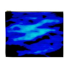 Blue Waves Abstract Series No13 Cosmetic Bag (xl) by DimitriosArt