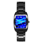 Blue Waves Abstract Series No13 Stainless Steel Barrel Watch Front