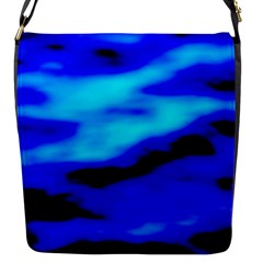 Blue Waves Abstract Series No13 Flap Closure Messenger Bag (s) by DimitriosArt