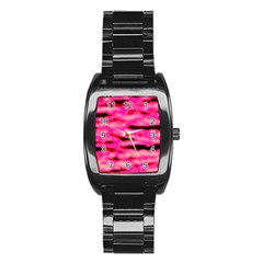 Rose  Waves Abstract Series No1 Stainless Steel Barrel Watch by DimitriosArt
