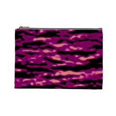 Velvet  Waves Abstract Series No1 Cosmetic Bag (large) by DimitriosArt