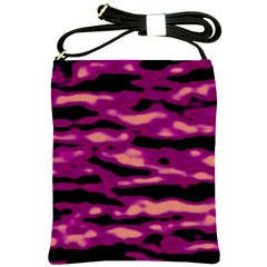 Velvet  Waves Abstract Series No1 Shoulder Sling Bag by DimitriosArt