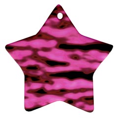 Pink  Waves Abstract Series No1 Ornament (star) by DimitriosArt