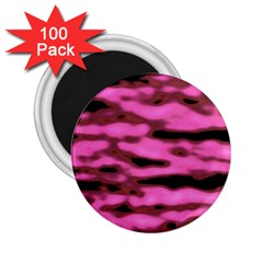 Pink  Waves Abstract Series No1 2 25  Magnets (100 Pack)  by DimitriosArt