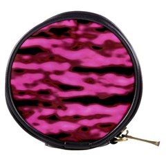 Pink  Waves Abstract Series No1 Mini Makeup Bag by DimitriosArt