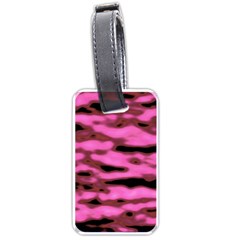 Pink  Waves Abstract Series No1 Luggage Tag (one Side) by DimitriosArt