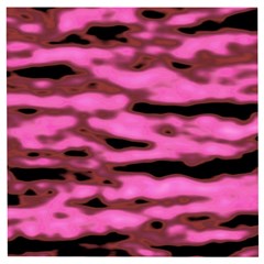 Pink  Waves Abstract Series No1 Wooden Puzzle Square by DimitriosArt