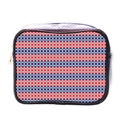 Red Blue White Troll Knots Pattern Mini Toiletries Bag (one Side) by CVFabricShop