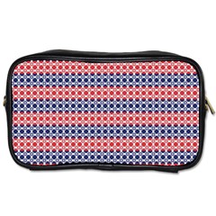 Red Blue White Troll Knots Pattern Toiletries Bag (one Side) by CVFabricShop