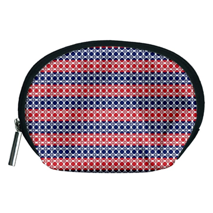 Red Blue White Troll Knots Pattern Accessory Pouch (Medium)