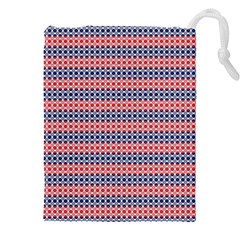 Red Blue White Troll Knots Pattern Drawstring Pouch (5xl) by CVFabricShop