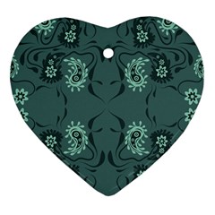 Floral Pattern Paisley Style Paisley Print   Ornament (heart) by Eskimos