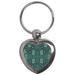 Floral Pattern Paisley Style Paisley Print   Key Chain (heart) by Eskimos