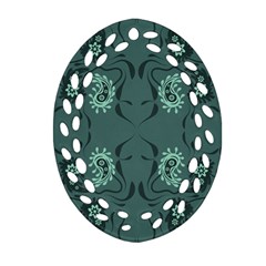 Floral Pattern Paisley Style Paisley Print   Ornament (oval Filigree) by Eskimos