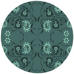 Floral Pattern Paisley Style Paisley Print   Wooden Puzzle Round by Eskimos