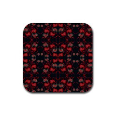 Floral Pattern Paisley Style Paisley Print   Rubber Coaster (square) by Eskimos