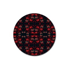 Floral Pattern Paisley Style Paisley Print   Rubber Round Coaster (4 Pack) by Eskimos