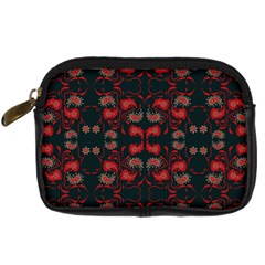 Floral Pattern Paisley Style Paisley Print   Digital Camera Leather Case by Eskimos