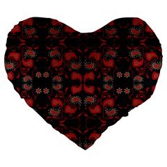 Floral Pattern Paisley Style Paisley Print   Large 19  Premium Heart Shape Cushions