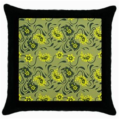 Floral Pattern Paisley Style Paisley Print   Throw Pillow Case (black) by Eskimos