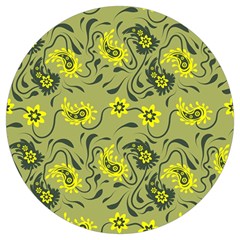 Floral Pattern Paisley Style Paisley Print   Round Trivet by Eskimos