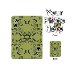 Floral folk damask pattern Fantasy flowers  Playing Cards 54 Designs (Mini)