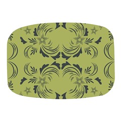 Floral Folk Damask Pattern Fantasy Flowers  Mini Square Pill Box by Eskimos