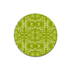 Floral Folk Damask Pattern  Magnet 3  (round) by Eskimos