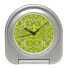 Floral Folk Damask Pattern  Travel Alarm Clock by Eskimos