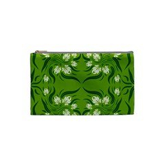 Floral folk damask pattern  Cosmetic Bag (Small)