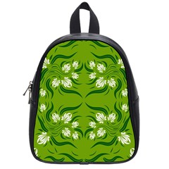 Floral folk damask pattern  School Bag (Small)