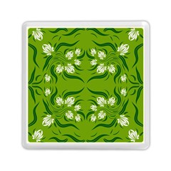 Floral folk damask pattern  Memory Card Reader (Square)