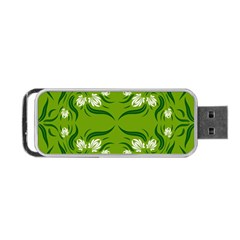 Floral folk damask pattern  Portable USB Flash (Two Sides)