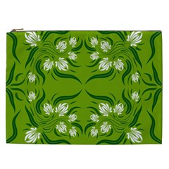 Floral folk damask pattern  Cosmetic Bag (XXL)