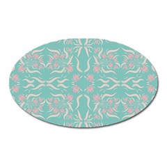 Floral Folk Damask Pattern  Oval Magnet by Eskimos