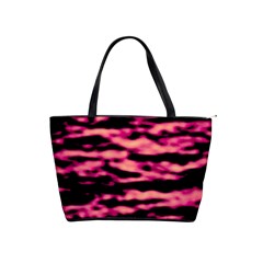 Pink  Waves Abstract Series No2 Classic Shoulder Handbag by DimitriosArt