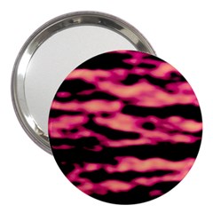 Pink  Waves Abstract Series No2 3  Handbag Mirrors by DimitriosArt