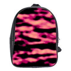 Pink  Waves Abstract Series No2 School Bag (xl) by DimitriosArt