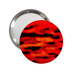 Red  Waves Abstract Series No16 2 25  Handbag Mirrors by DimitriosArt