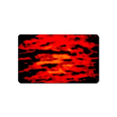 Red  Waves Abstract Series No16 Magnet (name Card) by DimitriosArt