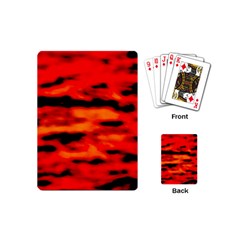 Red  Waves Abstract Series No16 Playing Cards Single Design (mini) by DimitriosArt