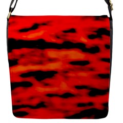 Red  Waves Abstract Series No16 Flap Closure Messenger Bag (s) by DimitriosArt