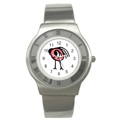 Cute Baby Monster Isolated Drawing Stainless Steel Watch by dflcprintsclothing