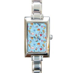 New Year Elements Rectangle Italian Charm Watch by SychEva