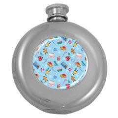 New Year Elements Round Hip Flask (5 Oz) by SychEva