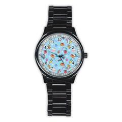 New Year Elements Stainless Steel Round Watch by SychEva