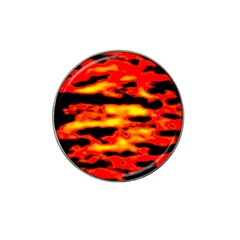 Red  Waves Abstract Series No17 Hat Clip Ball Marker (4 Pack) by DimitriosArt