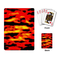 Red  Waves Abstract Series No17 Playing Cards Single Design (rectangle) by DimitriosArt