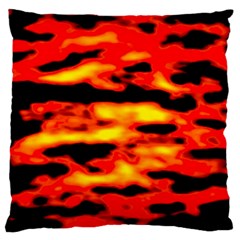 Red  Waves Abstract Series No17 Large Flano Cushion Case (one Side) by DimitriosArt